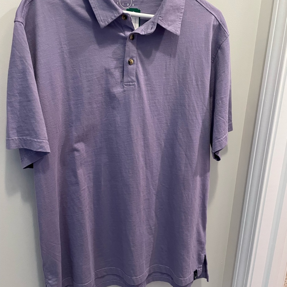 Purple Polo Shirt with Classic Collar and Short Sleeves